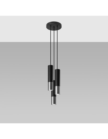 Lampa wisząca LOOPEZ 3P czarny/chrom