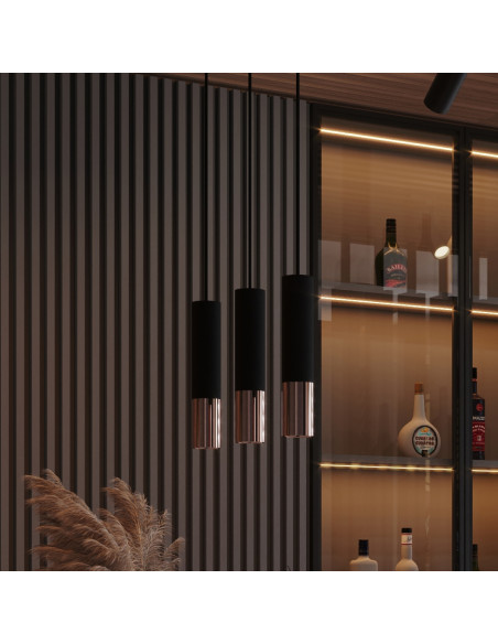 Kinkiet LOOPEZ czarny/miedź