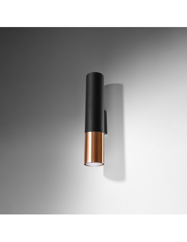 Kinkiet LOOPEZ czarny/miedź