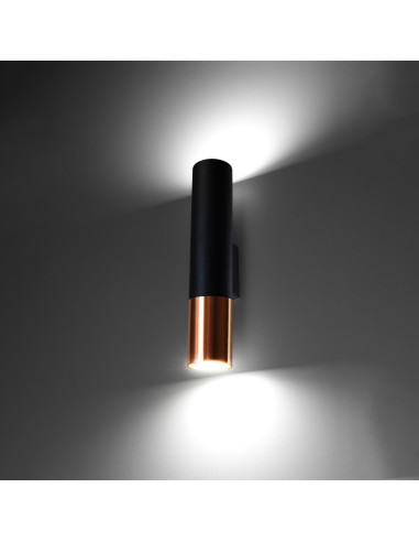 Kinkiet LOOPEZ czarny/miedź
