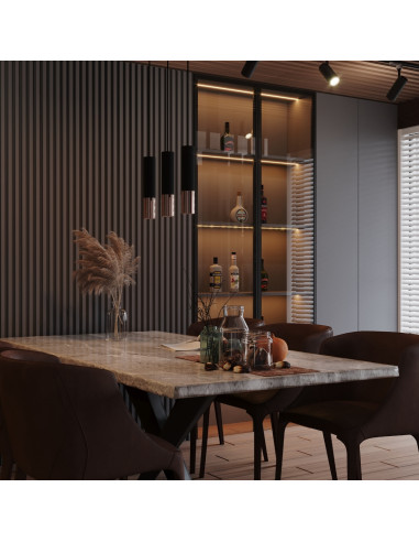 Plafon LOOPEZ czarny/miedź