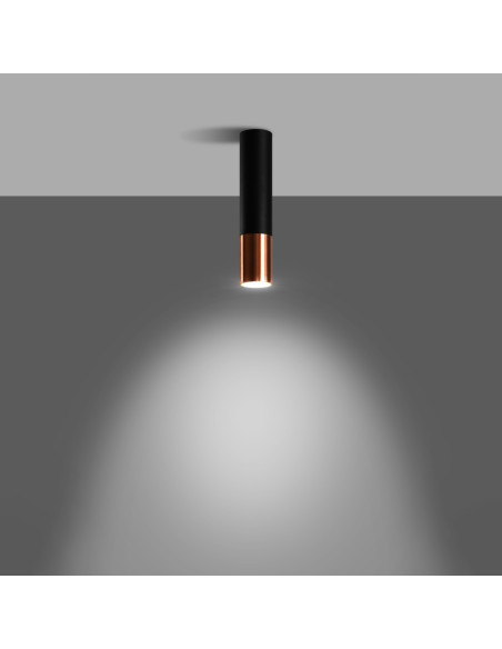 Plafon LOOPEZ czarny/miedź