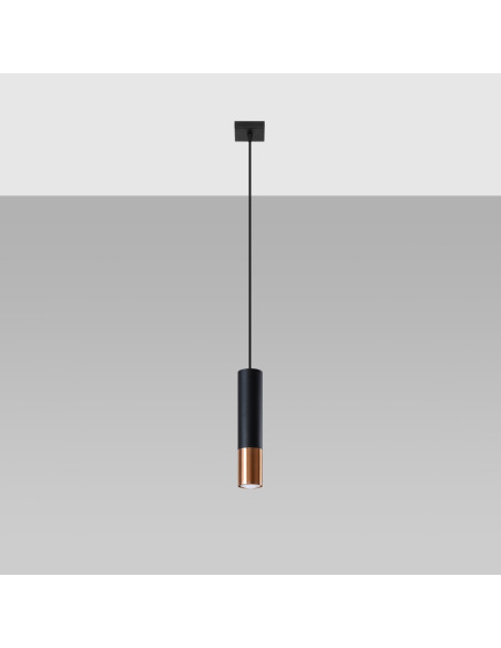 Lampa wisząca LOOPEZ 1 czarny/miedź