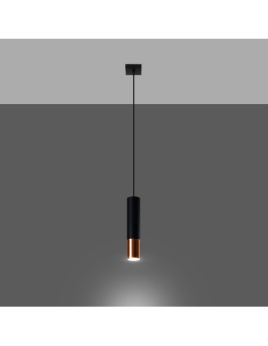 Lampa wisząca LOOPEZ 1 czarny/miedź