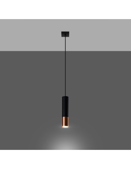 Lampa wisząca LOOPEZ 1 czarny/miedź