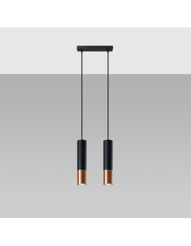Lampa wisząca LOOPEZ 2 czarny/miedź