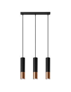 Lampa wisząca LOOPEZ 3L czarny/miedź