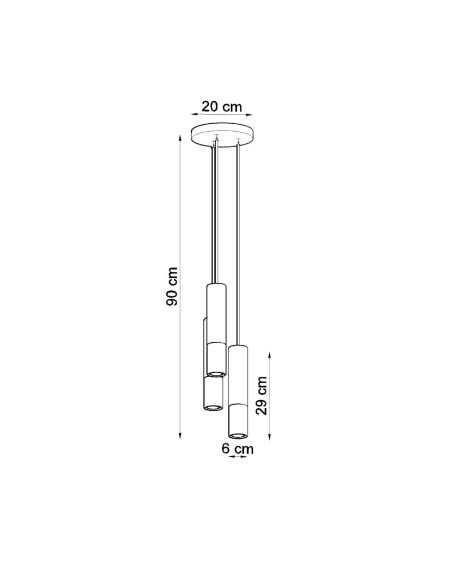 Lampa wisząca LOOPEZ 3P czarny/miedź