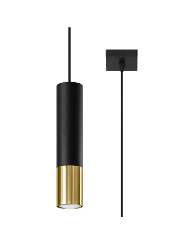 Lampa wisząca LOOPEZ 1 czarny/złoty