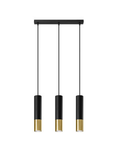 Lampa wisząca LOOPEZ 3L czarny/złoty