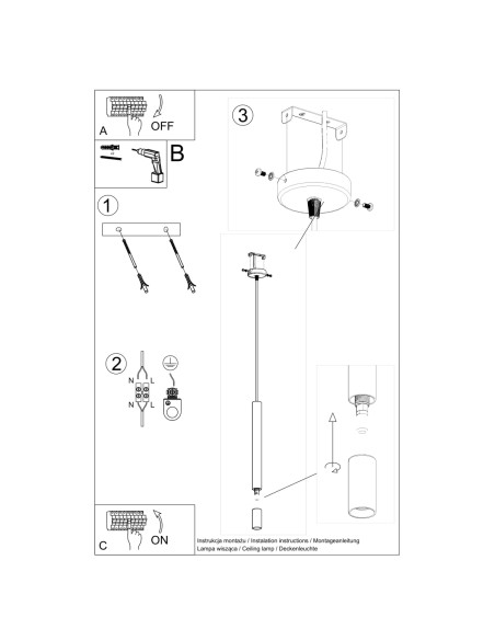 Lampa wisząca WEZYR 1 biała