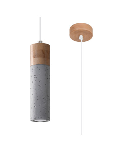 Lampa wisząca ZANE 1 szara