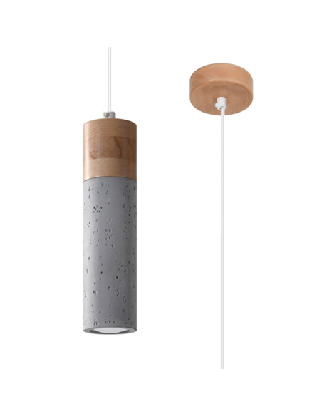 Lampa wisząca ZANE 1 szara