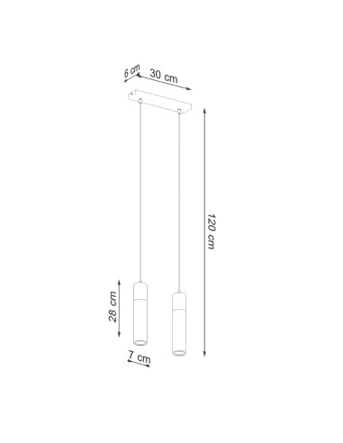 Lampa wisząca ZANE 2 szara