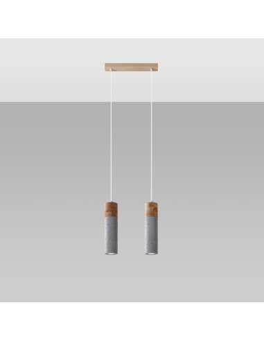 Lampa wisząca ZANE 2 szara