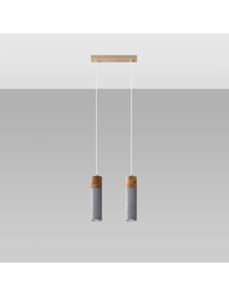 Lampa wisząca ZANE 2 szara