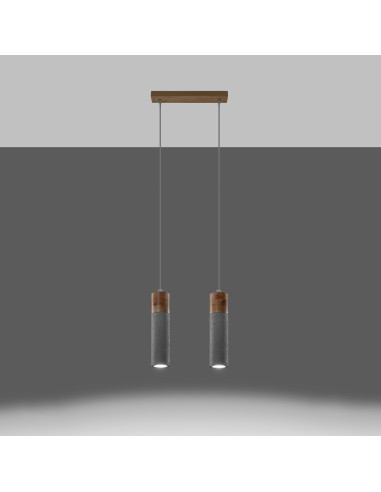 Lampa wisząca ZANE 2 szara