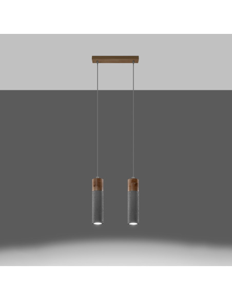 Lampa wisząca ZANE 2 szara