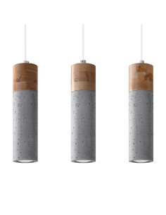 Lampa wisząca ZANE 3 szara