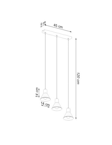 Lampa wisząca TALEJA 3 biała [E27]