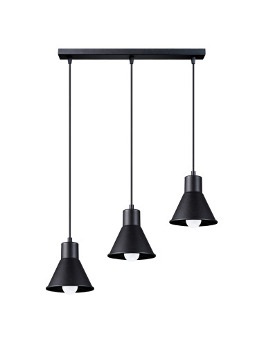 Lampa wisząca TALEJA 3 czarna [E27]