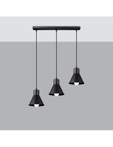 Lampa wisząca TALEJA 3 czarna [E27]