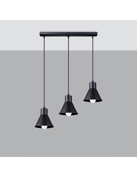 Lampa wisząca TALEJA 3 czarna [E27]