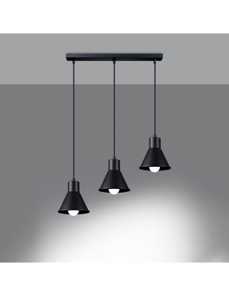 Lampa wisząca TALEJA 3 czarna [E27]