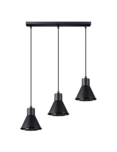 Lampa wisząca TAZILA 3 czarna [ES111]