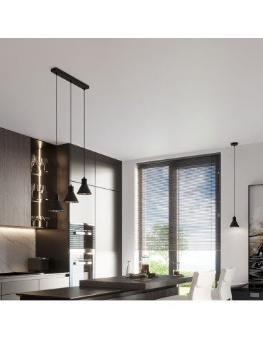 Lampa wisząca TAZILA 3 czarna [ES111]