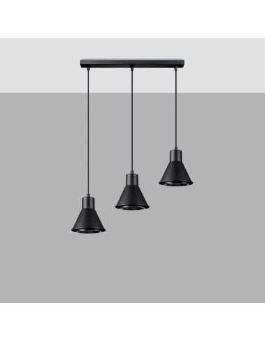 Lampa wisząca TAZILA 3 czarna [ES111]
