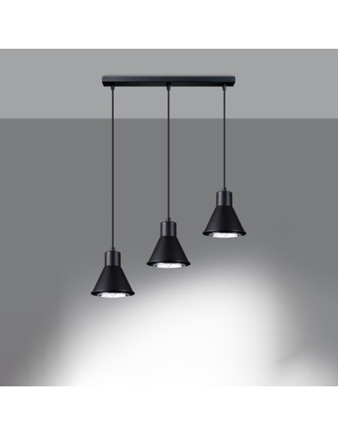 Lampa wisząca TAZILA 3 czarna [ES111]