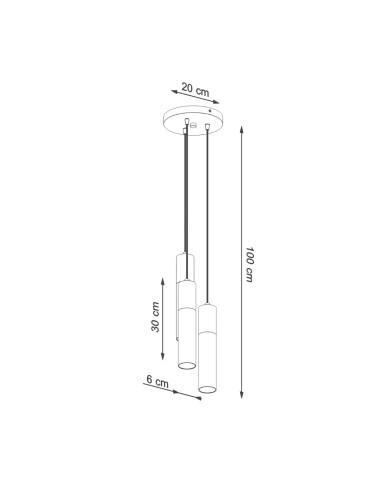 Lampa wisząca PABLO 3P czarna