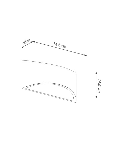 Kinkiet lakierowany VIXEN biały połysk