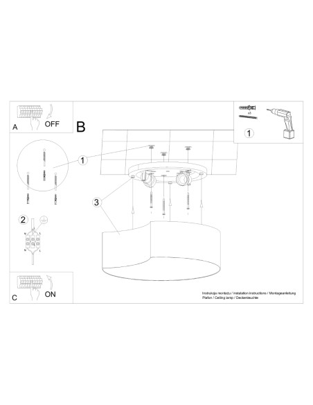Plafon CIRCLE 1 biały