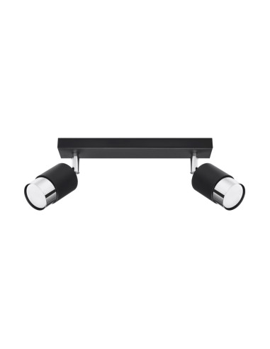 Plafon NERO 2 czarny/chrom