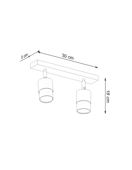 Plafon NERO 2 czarny/chrom