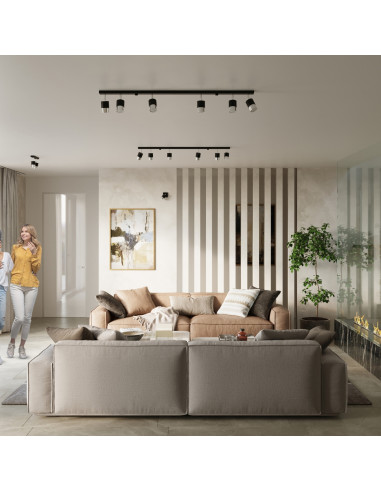 Plafon NERO 2 czarny/chrom