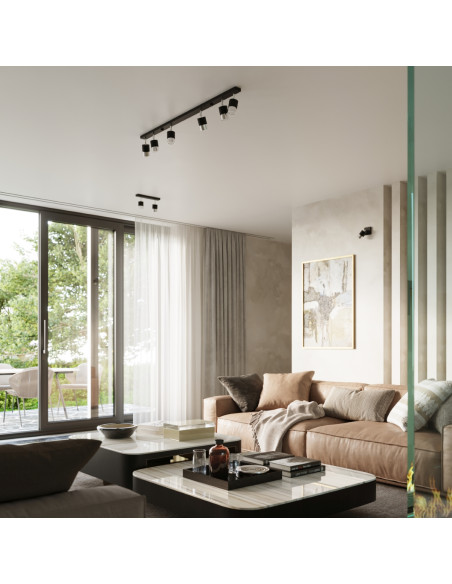 Plafon NERO 3 czarny/chrom