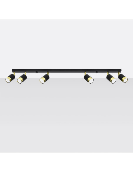 Plafon NERO 6 czarny/złoty