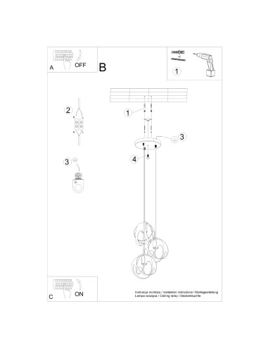 Lampa wisząca TULOS 3P biała