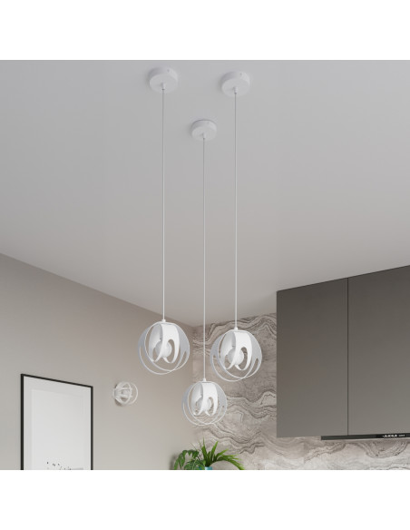 Lampa wisząca TULOS 3L biała