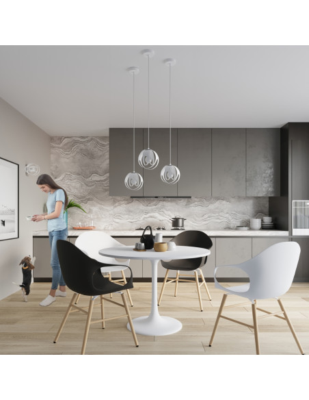 Lampa wisząca TULOS 3L biała