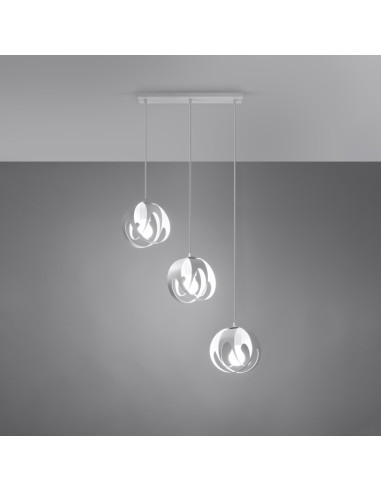 Lampa wisząca TULOS 3L biała
