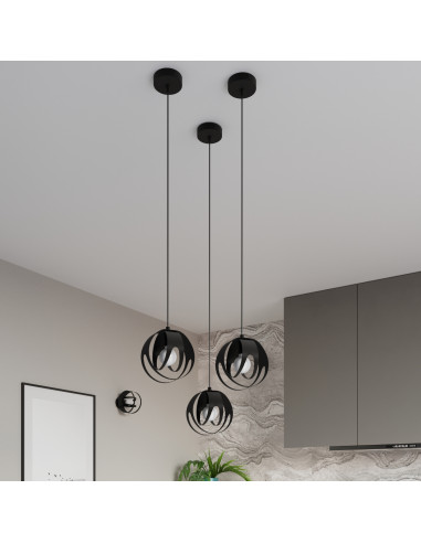 Lampa wisząca TULOS 3L czarna