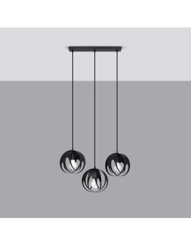 Lampa wisząca TULOS 3L czarna