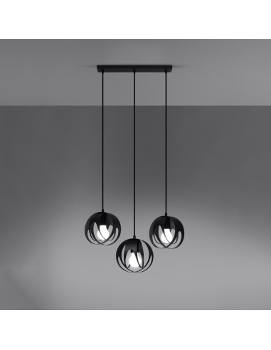 Lampa wisząca TULOS 3L czarna