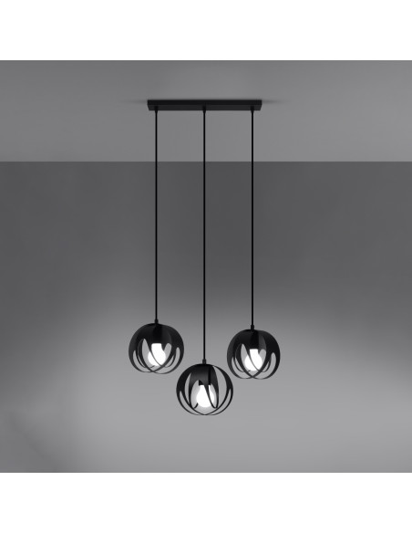 Lampa wisząca TULOS 3L czarna