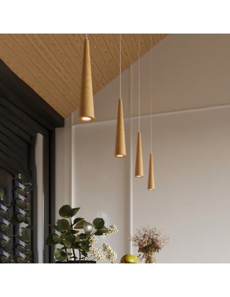 Lampa wisząca SULA 1 naturalne drewno