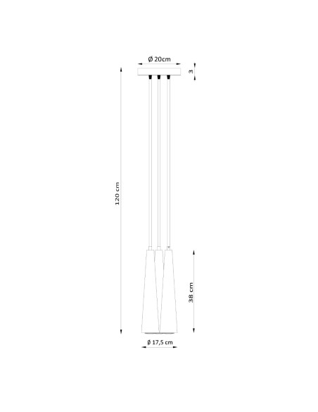 Lampa wisząca SULA 3P naturalne drewno